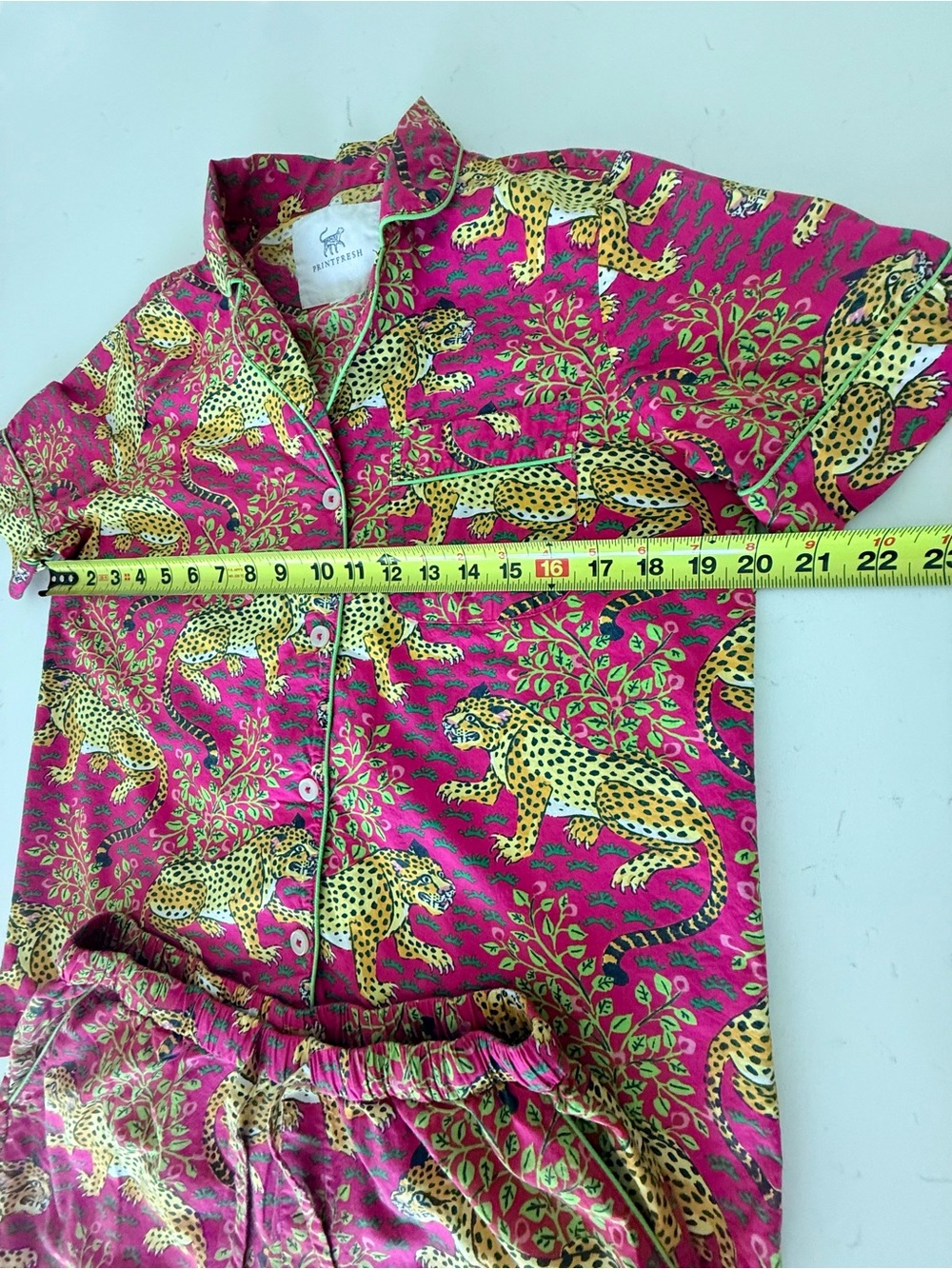 Print Fresh Pajama Set Womens XS Pink Bagheera Leopard 100% Organic Cotton - Picture 3 of 16